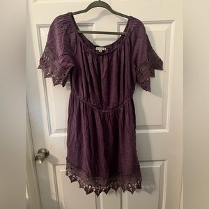 Iris Purple Off-the-Shoulder Dress
